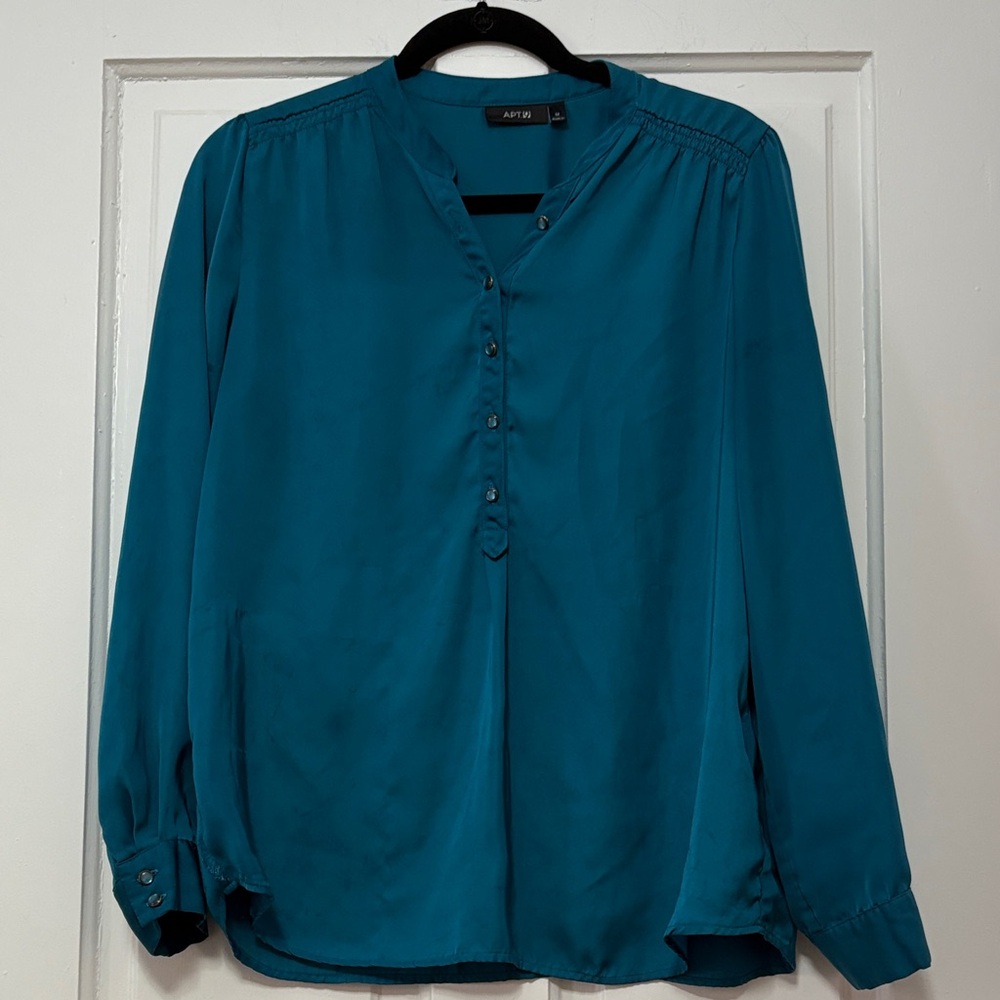 Teal Long Sleeve Blouse